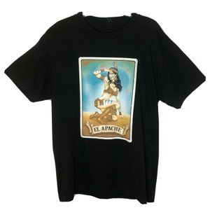 El Apache Loiteria Mexican Card Game Tee Shirt Apache Girl XL No Tag